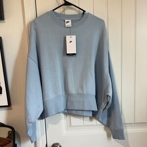 Nike Pale Blue Cropped Crewneck Sweatshirt